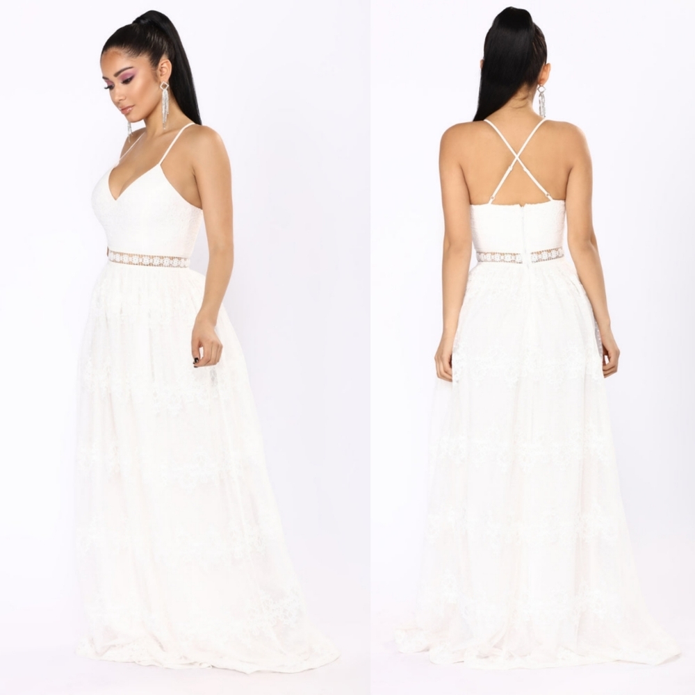 White wedding lace dress - small
